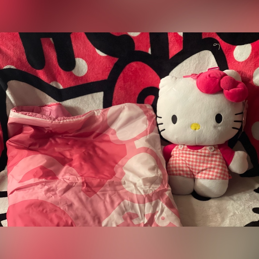 Hello Kitty backpack and sleeping bag